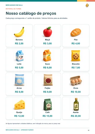 Página real do catálogo com 12 produtos e seus preços